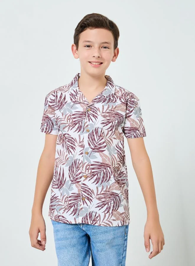 Styli Boys Printed Short Sleeve Shirt